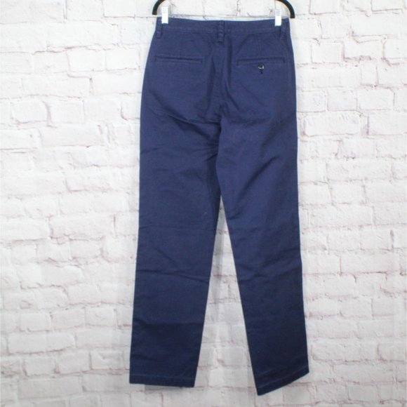 LL Bean Signature Camp Chino Pants Front tonal Patches Cotton Navy 30/34 - Picture 10 of 11